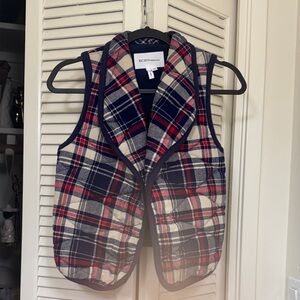 BCBGeneration Plaid Vest - Red, Blue, White